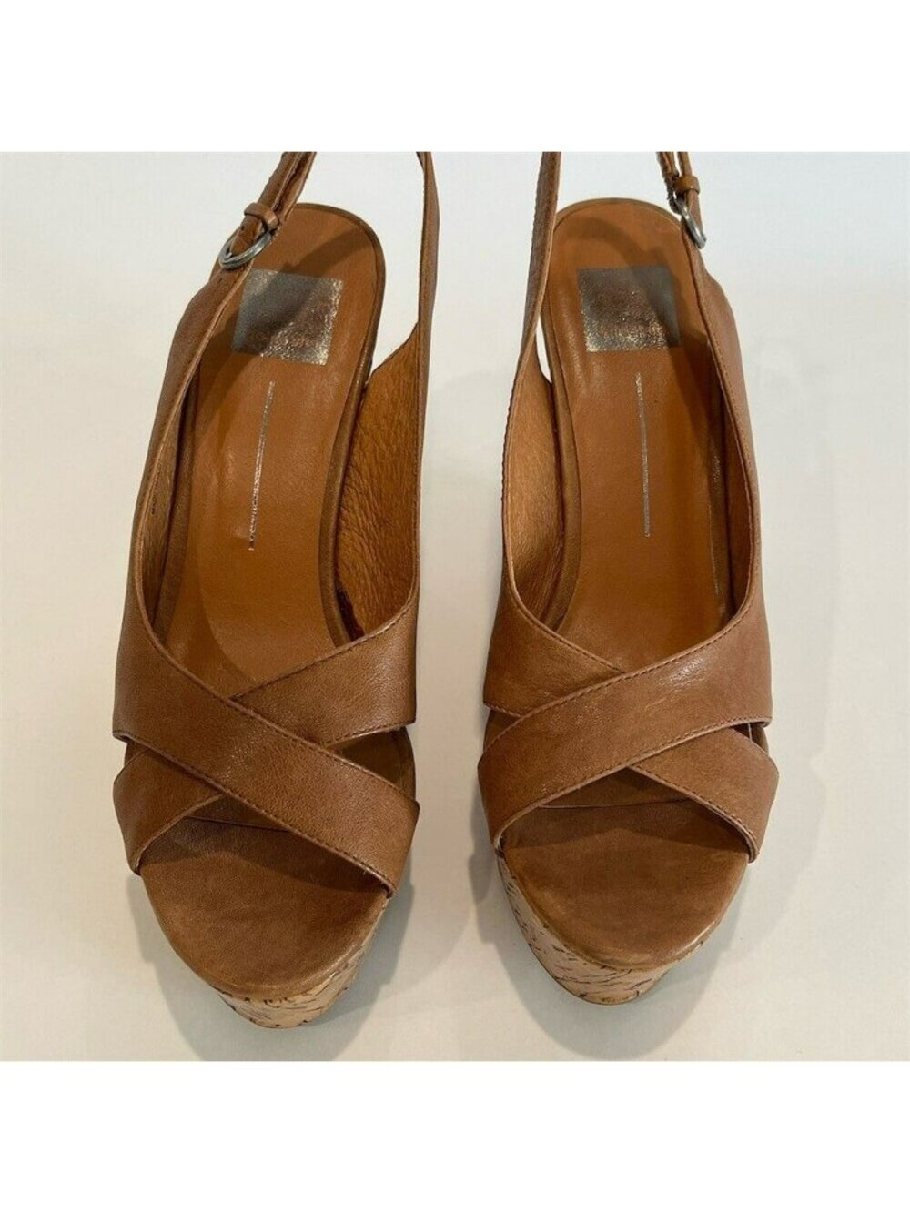 Dolce Vita Jill Wedge Slingback Sandals - Women's 9.5 Beige Platform Cork